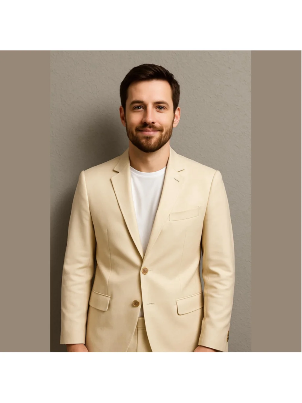 J. Ferrar Slim Fit Tan Blazer Mens Sport Coat Two Button Jacket Classic Business